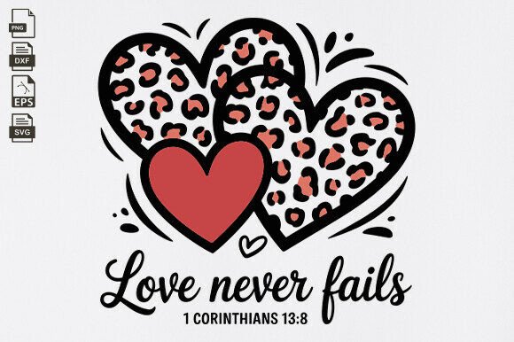 Review of Faith Valentines Day, Never Fails, Heart Embroidery Design